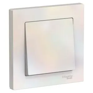 Выключатель 1-кл. СП AtlasDesign 10А IP20 (сх. 1) 10AX в сборе жемчуж. SE ATN000412 1240269