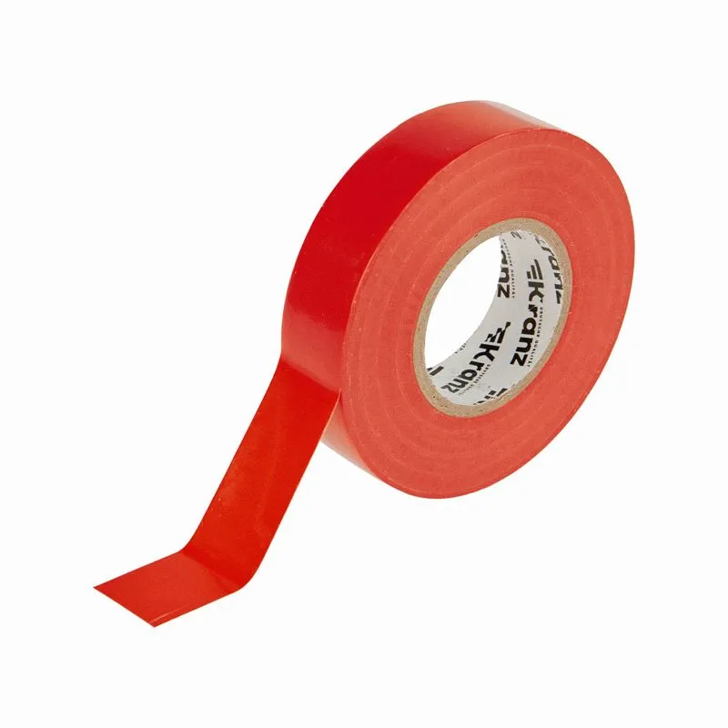 Изолента ПВХ профессиональная, 0,18х19мм х 20м, красная KRANZ - Фото 3