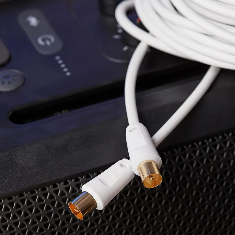 Шнур ТВ гнездо - ТВ штекер, 15м, белый REXANT - Фото 4