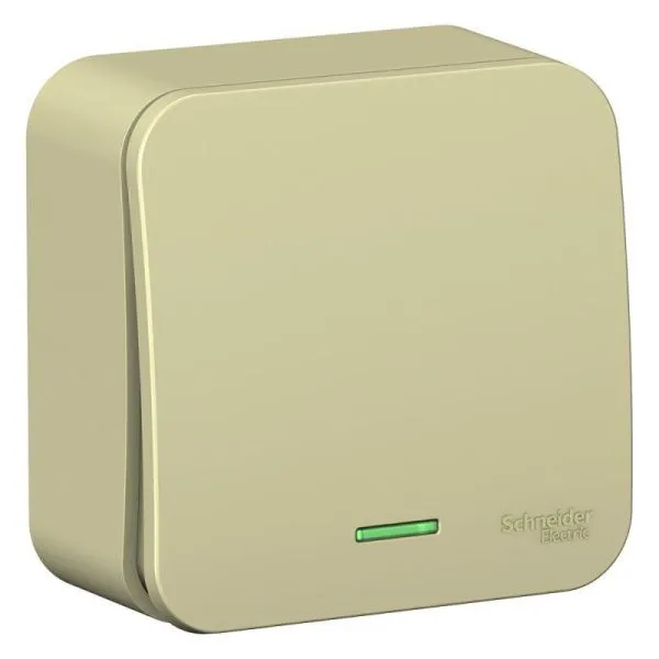 Переключатель проходной 1-кл. ОП Blanca 10А IP20 (сх. 6) 250В с подсветкой с изолир. пластиной беж. SE BLNVA106117