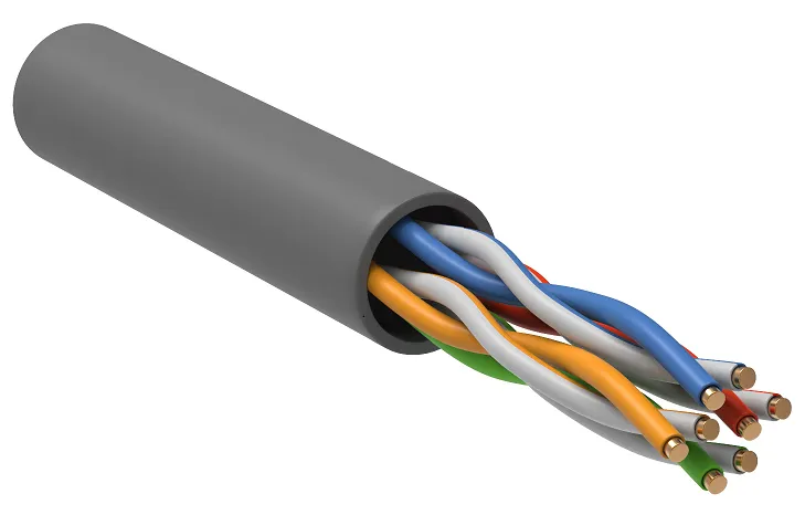 Витая пара U/UTP 5E 24AWG 4PR LSZH 1м серый 100м РФ GENERICA