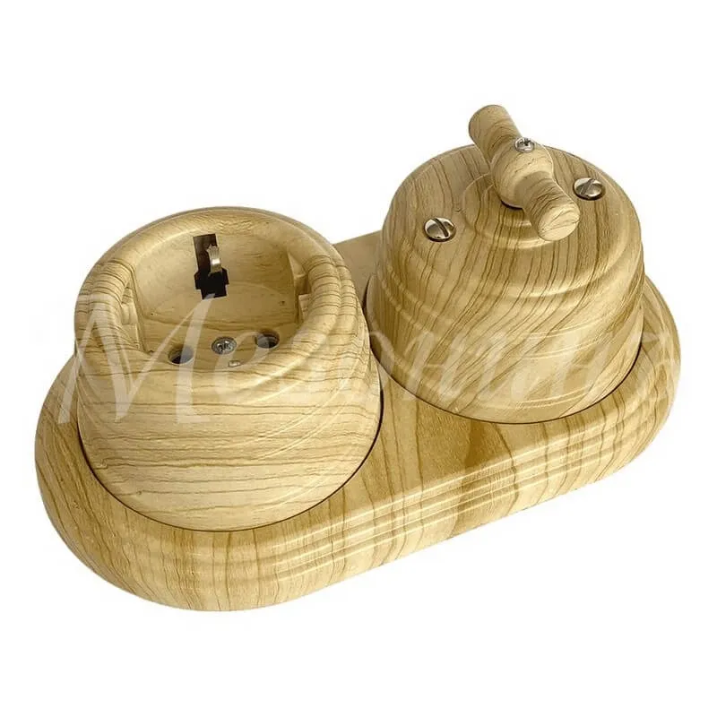 Рамка трехместная пластиковая, 234x92x14 мм, цвет - сосна, серия УСАДЬБА, ТМ "МезонинЪ" GE30703-11 - Фото 2