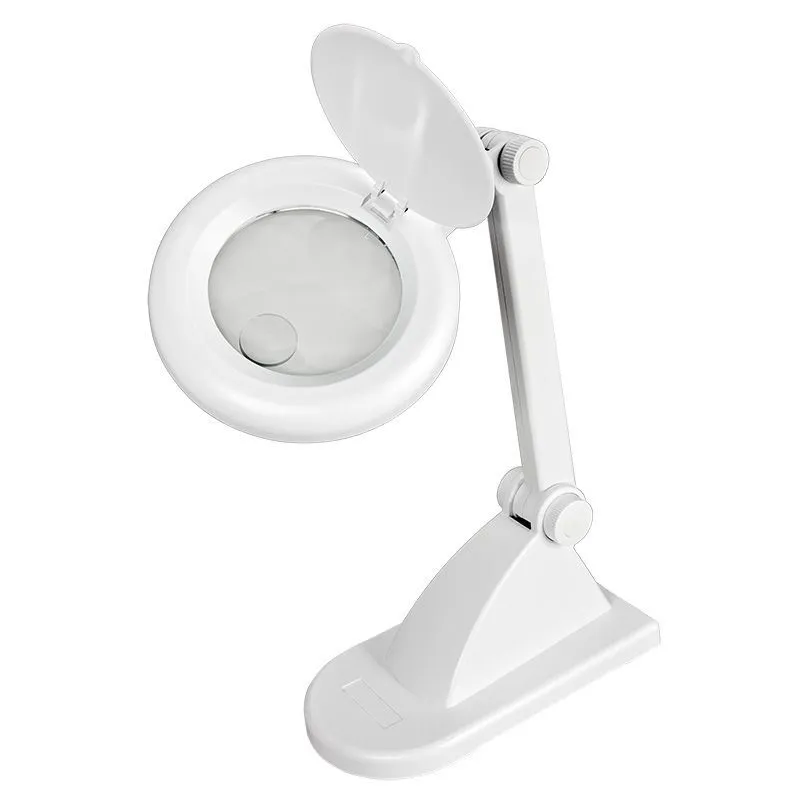 Лупа настольная 3D+12D с подсветкой, ø90мм, белая REXANT 31-0242