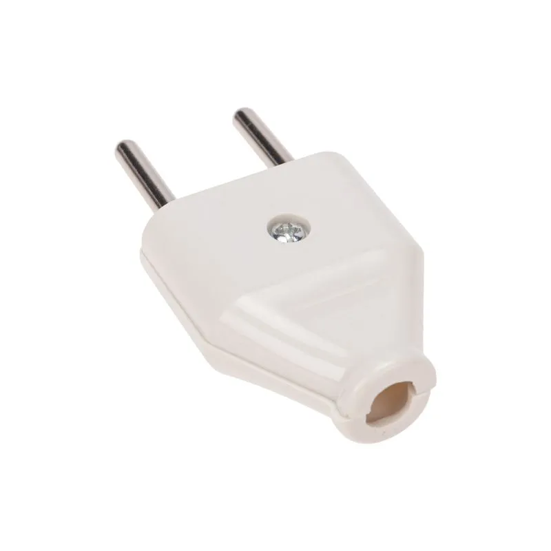 Вилка прямая без з/к 6А плоская белая REXANT - Фото 4