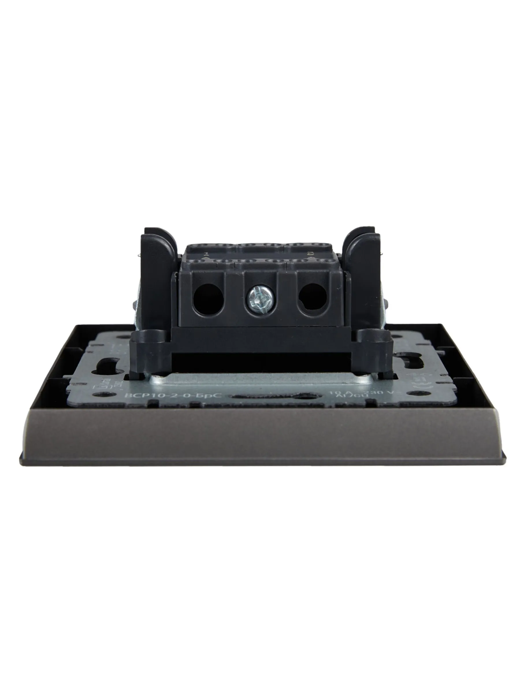 BRITE Выключатель 2-клавишный 10А в сборе ВСР10-2-0-БрС сталь IEK - Фото 6