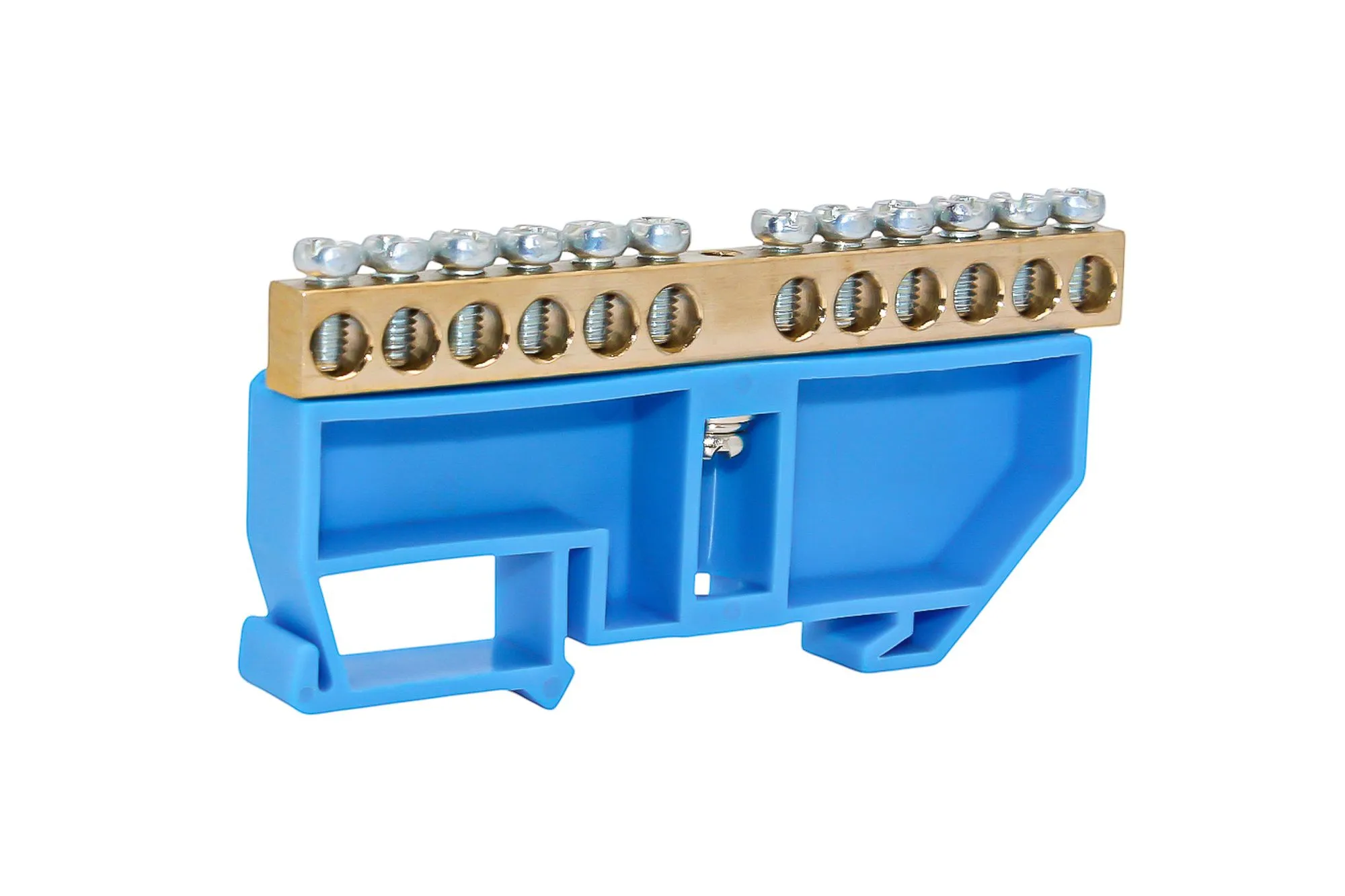 Шина N "ноль" на DIN-изоляторе СИНИЙ 6х9-12 DEKRON