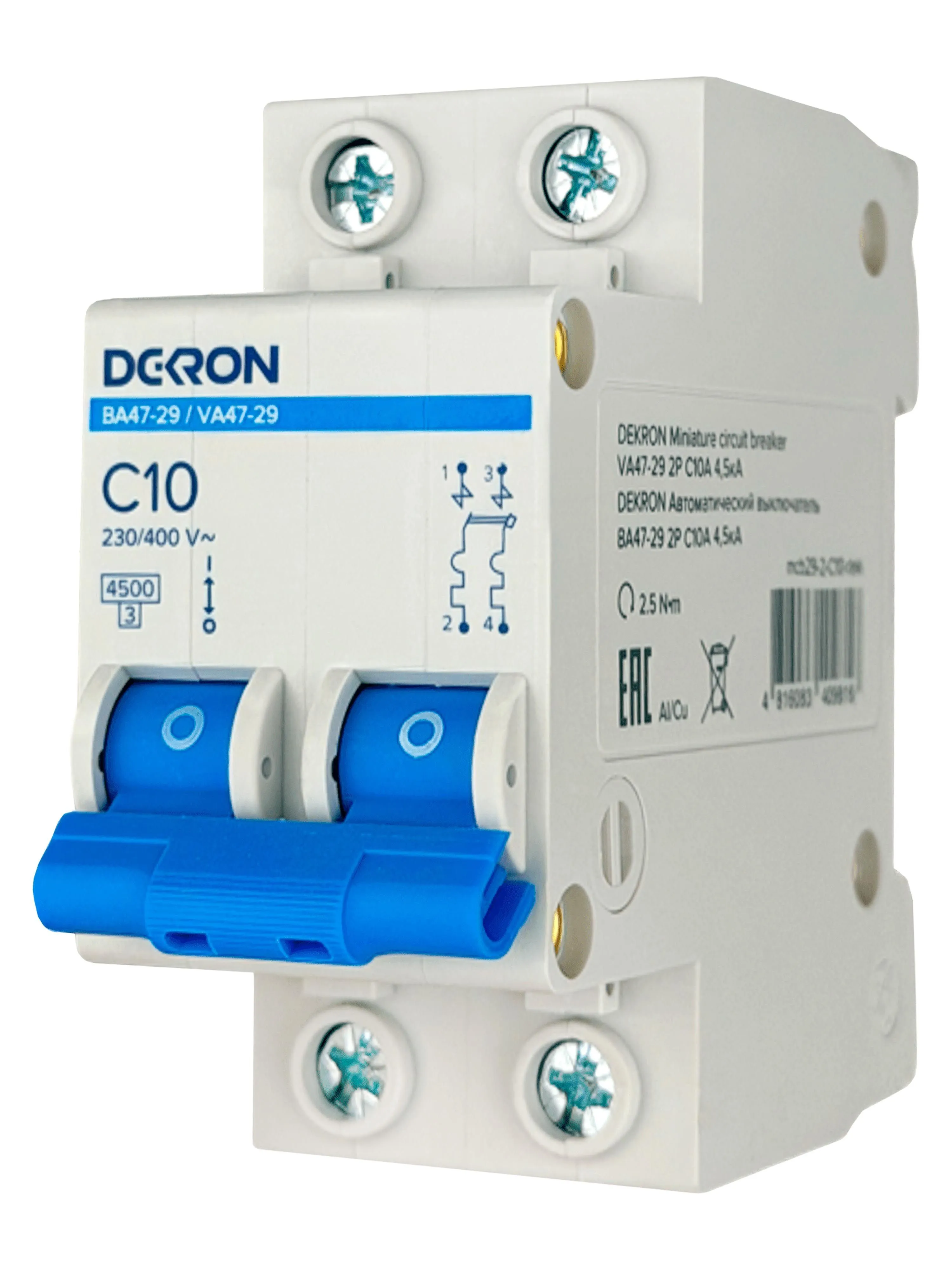 Автоматический выключатель ВА47-29 2P С10A 4,5кА - Фото 2