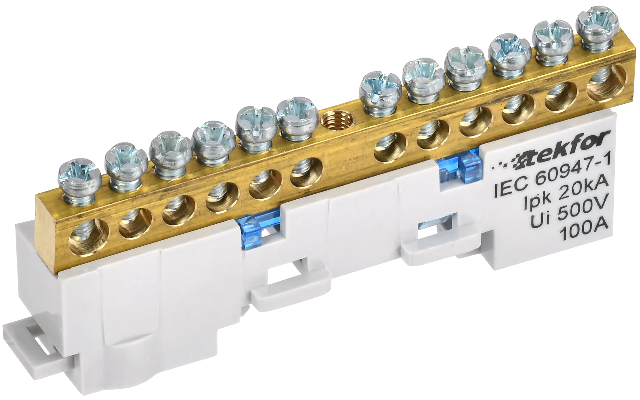 TEKFOR Шина N "ноль" неизолированная на универсальном держателе 6х9-12-С IEK TF-NN10-12-DL-K07