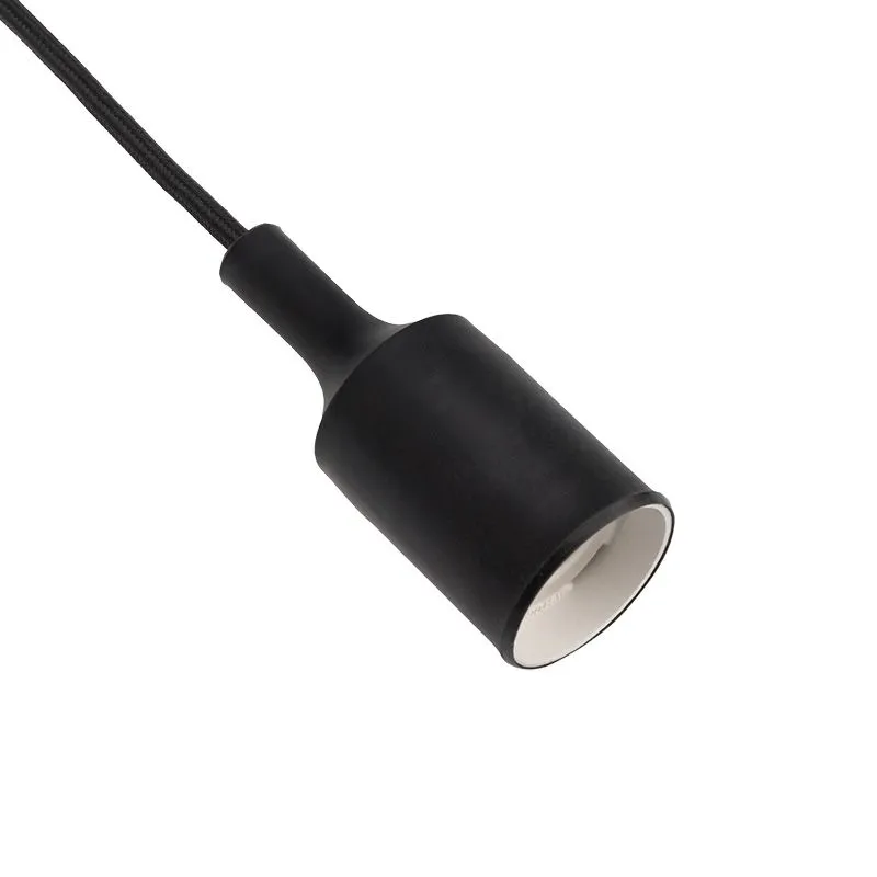 Патрон E27 силиконовый со шнуром 1м черный REXANT - Фото 2