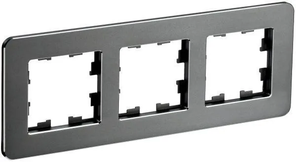 BRITE Рамка 3-местная РУ-3-1-Бр металл титан RE IEK BR-M32-M-01-K48