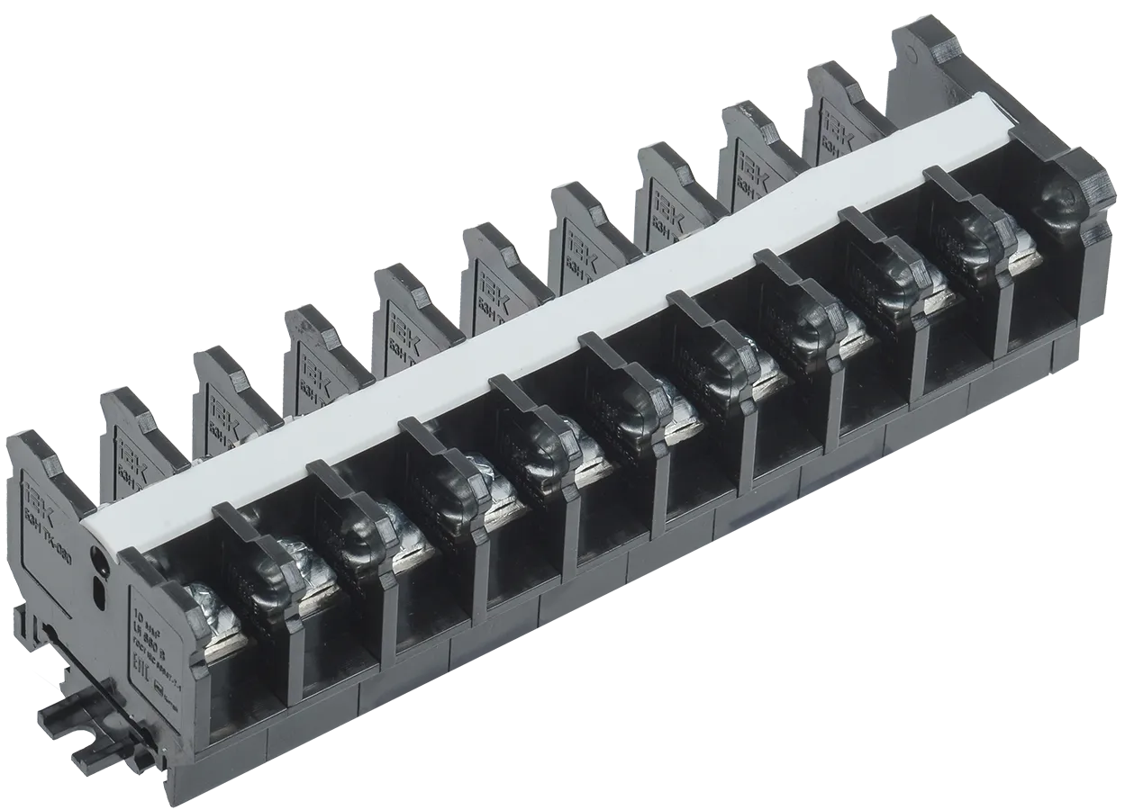 Блок зажимов наборный БЗН TK-060 10мм2 60А на DIN-рейку 10 пар IEK