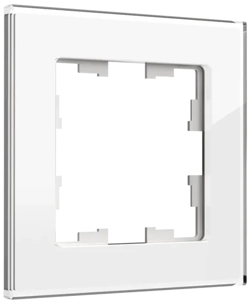 BRITE Рамка 1 -местная РУ-1-2-БрБ стекло белый IEK BR-M12-G-K01