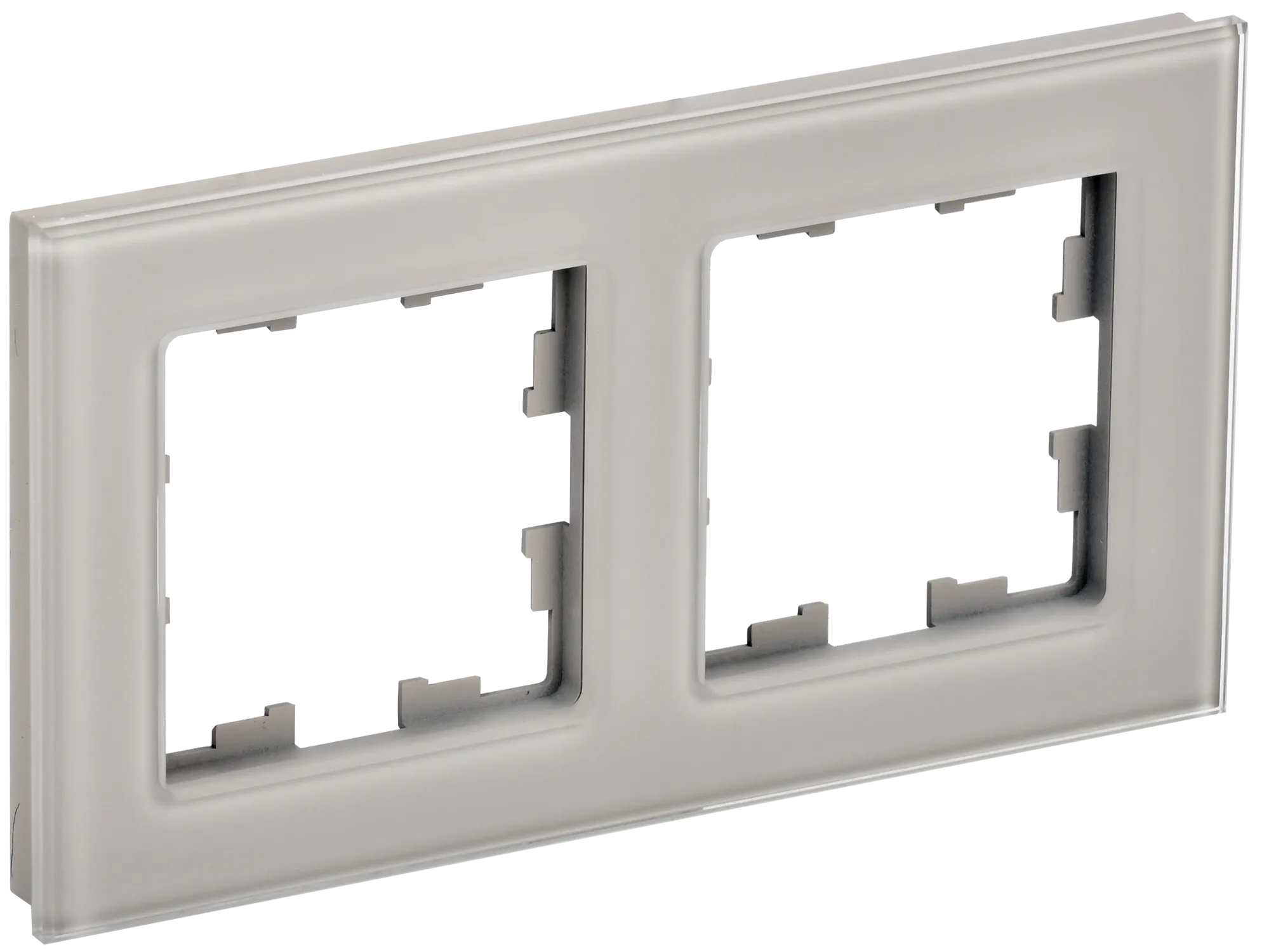 BRITE Рамка 2 -местная РУ-2-2-БрД стекло дымчатый IEK