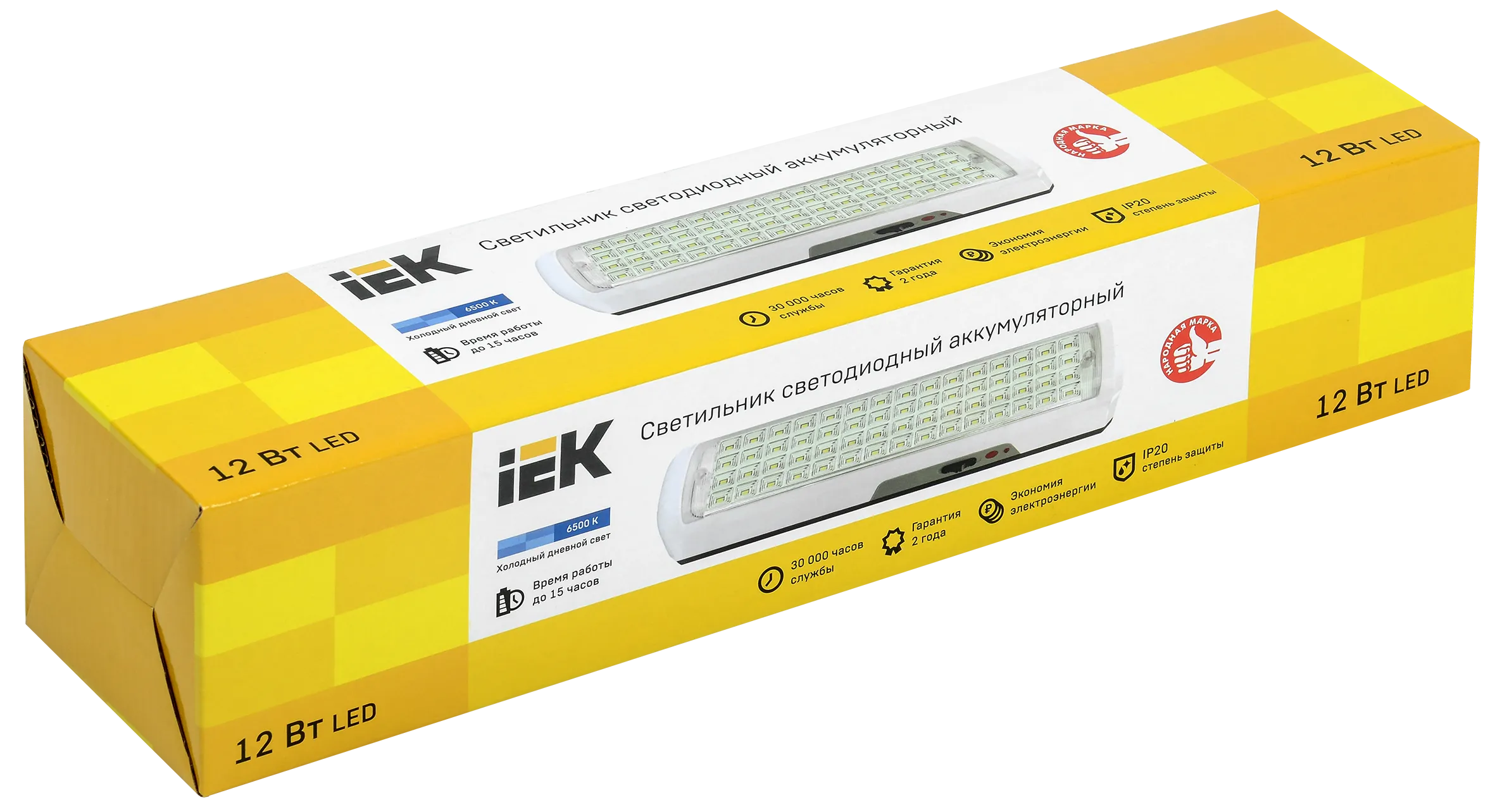 Светильник светодиодный аккумуляторный ДБА 3928 15ч 12Вт IEK