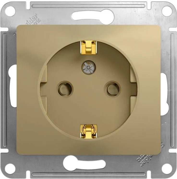 Розетка 1-м СП Glossa 16А IP20 с заземл. защ. шторки механизм титан SE GSL000445