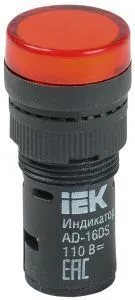 Лампа AD16DS(LED)матрица d=16мм красный 24В AC/DC IEK BLS10-ADDS-024-K04-16