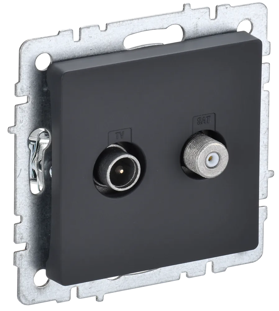 BRITE Розетка двойная TV+SAT РТВ/РСп12-БрГ графит IEK