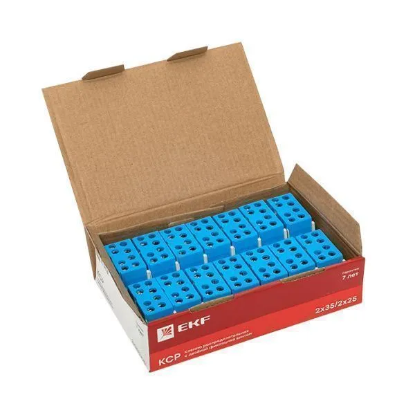 Клемма распределительная КСР с двойным винтом 2x35/2x25 cиняя EKF - Фото 8