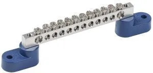 Шина N "ноль" на двух угловых изоляторах с никелевым покрытием ШНИ-6х9-12-У2-С IEK YNN10-12-C2-K07-N