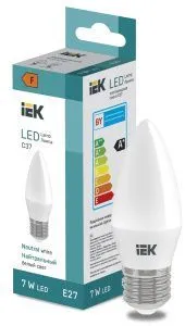 Лампа светодиодная "Свеча-C37" 7 Вт 600lm 4000K E27 IEK (ЭФ)