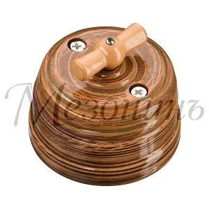 Art-Decor Выключатель ретро фарфоровый проходной на 2 полож в компл. с подъемной рамкой 10А 2