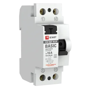 УЗО 2P 16А 10мА тип АС эл. Basic