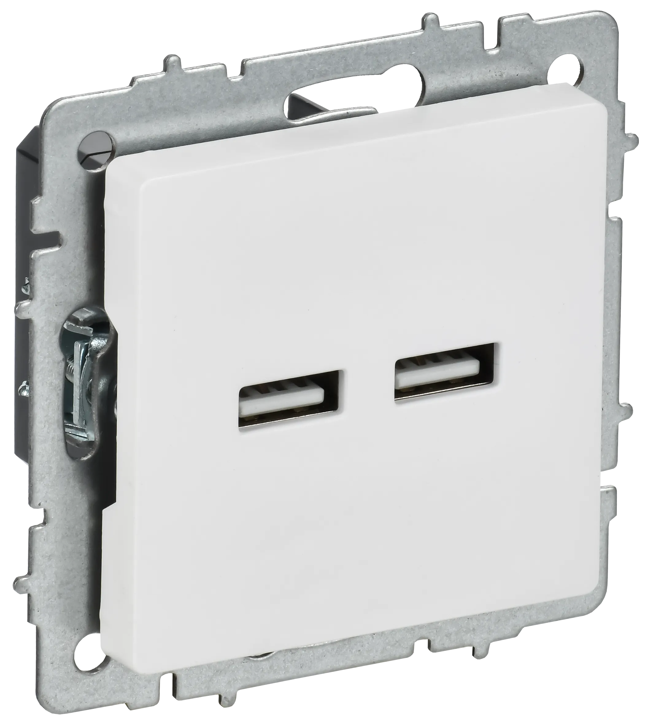 BRITE Розетка USB A+A 5В 3,1А РЮ10-1-БрАБ арктический белый IEK BR-U21-D31-K91