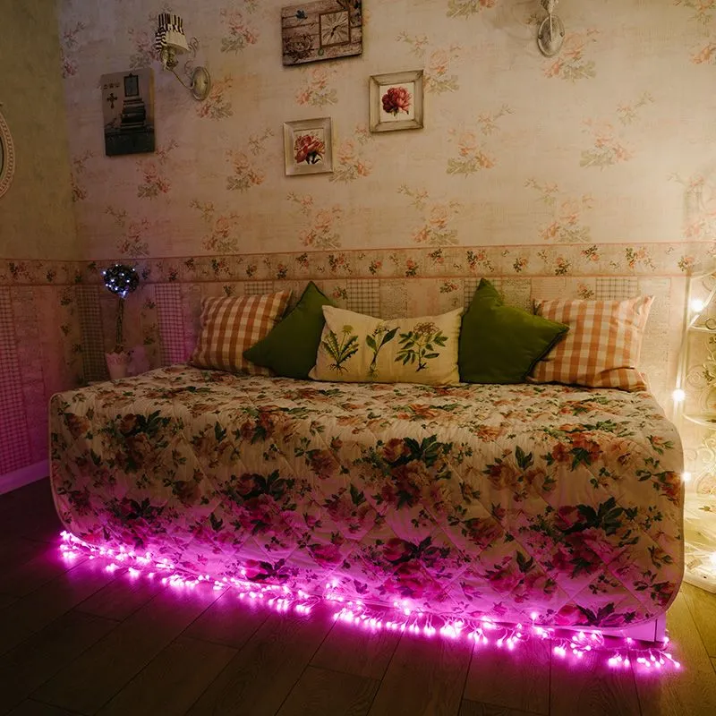 Гирлянда Мишура LED 3 м прозрачный ПВХ, 288 диодов, цвет розовый - Фото 4