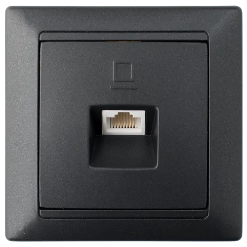 Розетка компьютерная скрытой установки РК18-006 графит