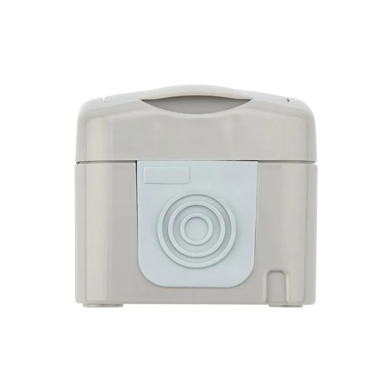 Розетка одноместная Mini OG IP54, с заземлением, о/у, серая KRANZ - Фото 5