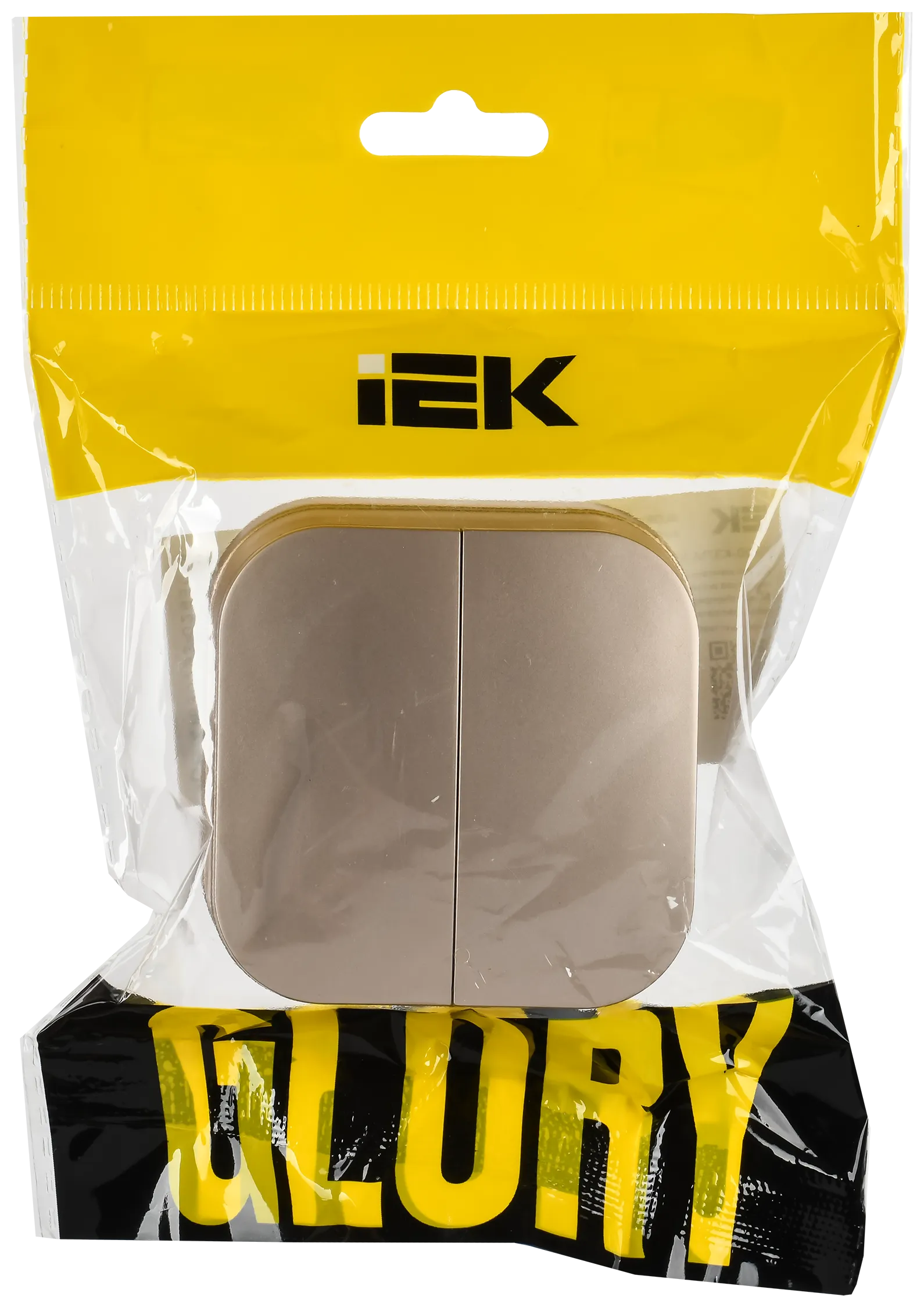 GLORY Выключатель 2-клавишный для открытой установки 10А ВС20-2-0-ХШм шампань матовый IEK - Фото 2