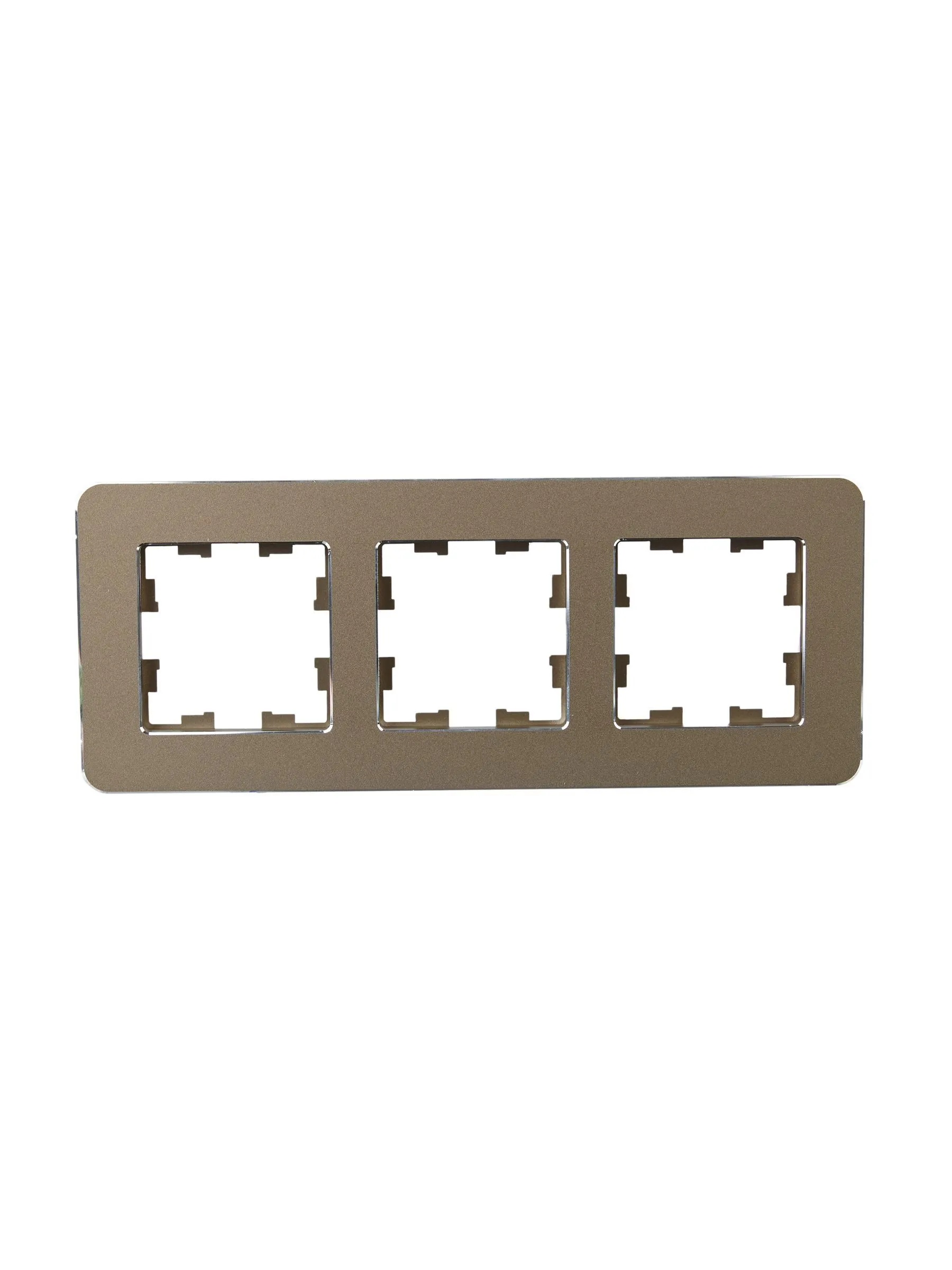 BRITE Рамка 3-местная РУ-3-1-Бр металл латунь RE IEK - Фото 6