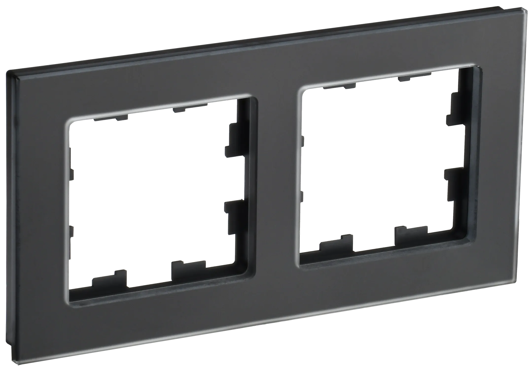 BRITE Рамка 2-местная РУ-2-2-Бр стекло черный матовый IEK
