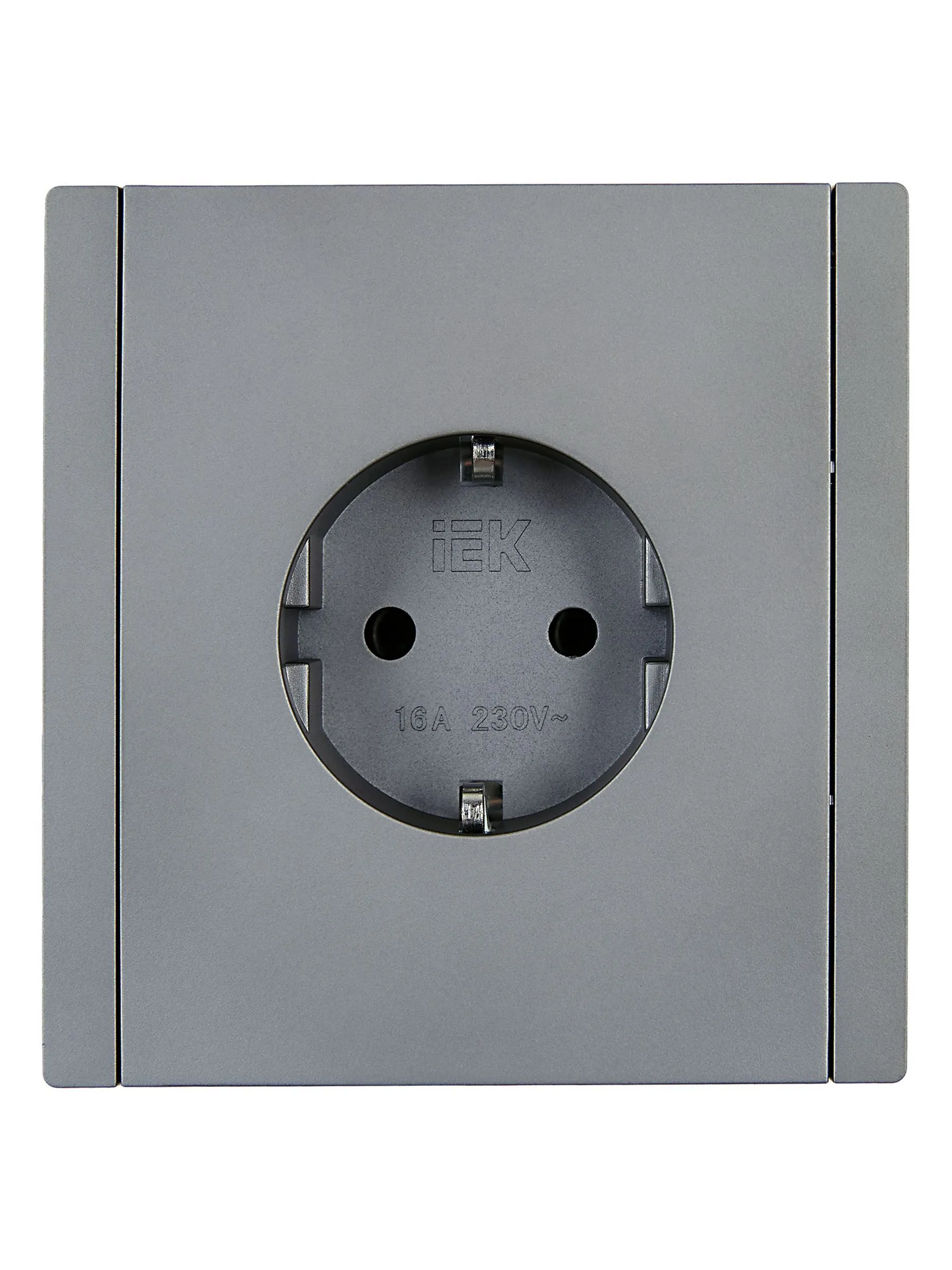 FORTE&PIANO Розетка 1-местная с заземлением с защитными шторками безвинтовое крепление 16А FP513 сталь IEK - Фото 4