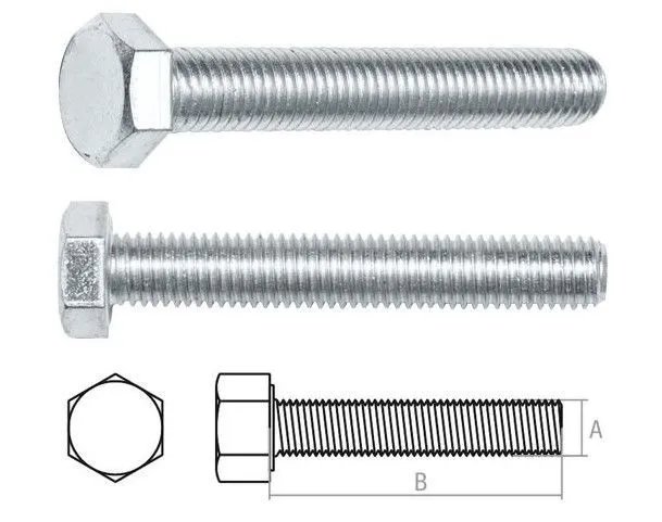Болт М6х30 мм шестигр., цинк, кл.пр. 5.8, DIN 933 (100 шт в карт. уп.) STARFIX SMC1-13483-100