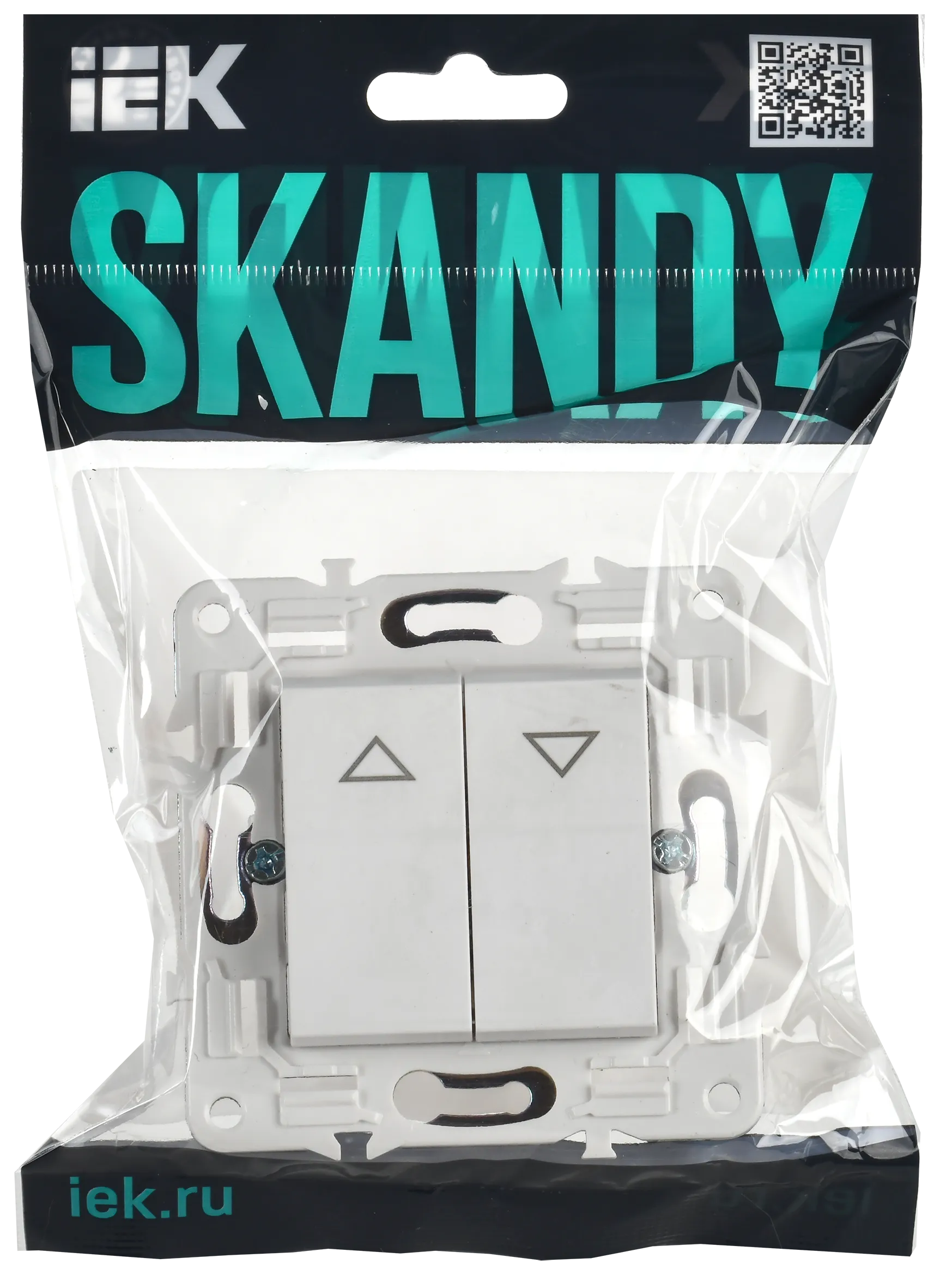 SKANDY Выключатель жалюзи 10А SK-V12W арктический белый IEK для дома - Фото 2