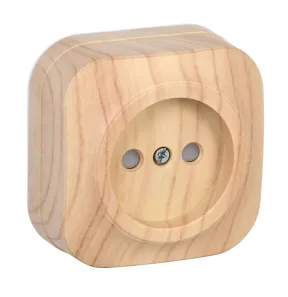 GLORY Розетка 1-местная для открытой установки без заземления с защитными шторками 10А РСш20-2-ХС сосна IEK 