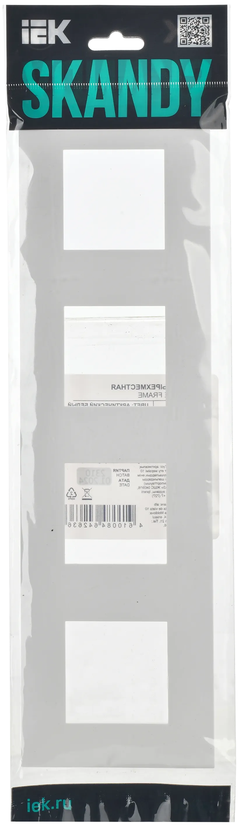 SKANDY Рамка 4-местная SK-F04W арктический белый IEK - Фото 2