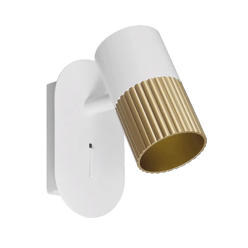 Настенный светильник WOLTA WSL-GU10/W18WG DUO под лампу GU10 Белый/золото D55x130x120