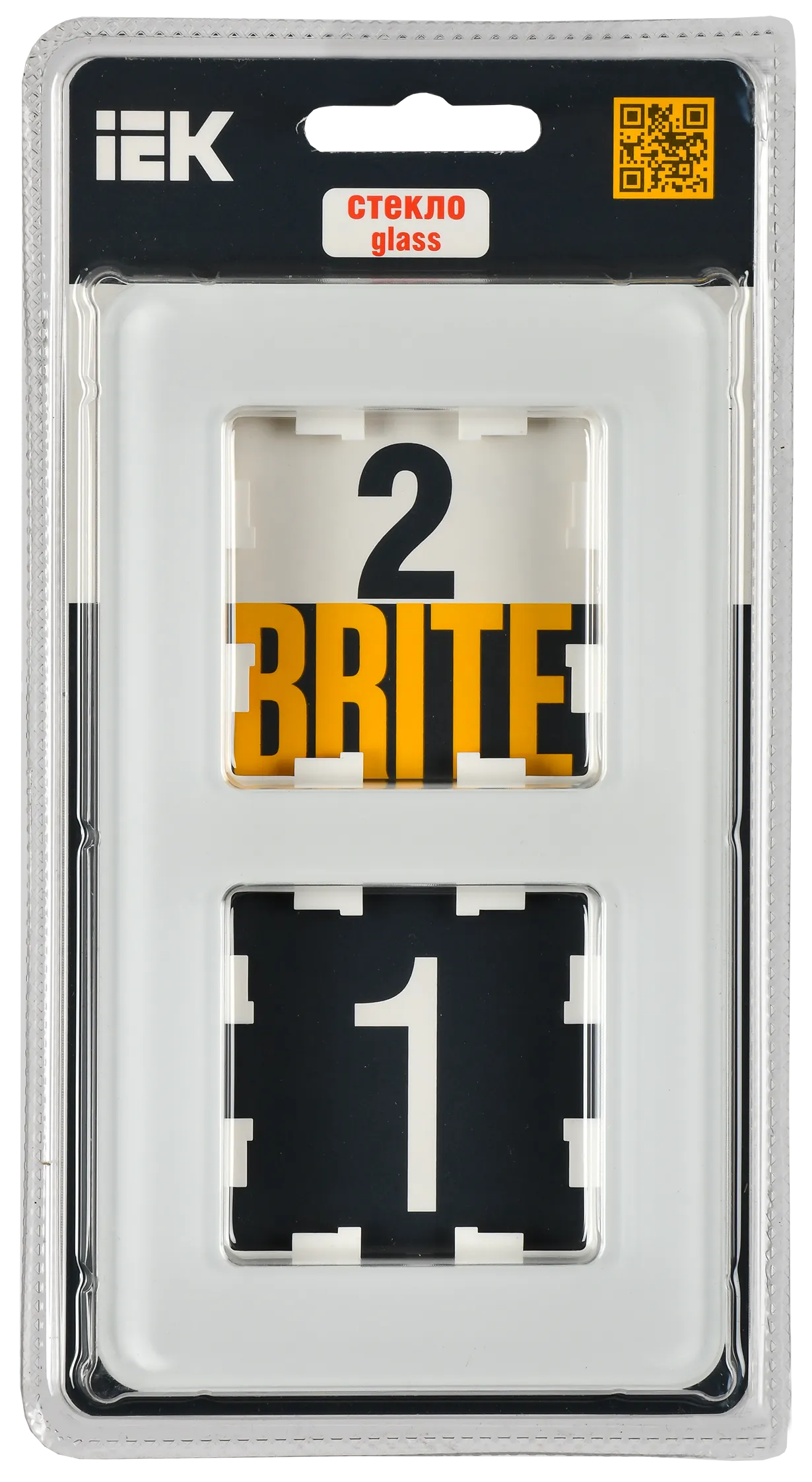 BRITE Рамка 2-местная РУ-2-2-Бр стекло белый RE IEK - Фото 2