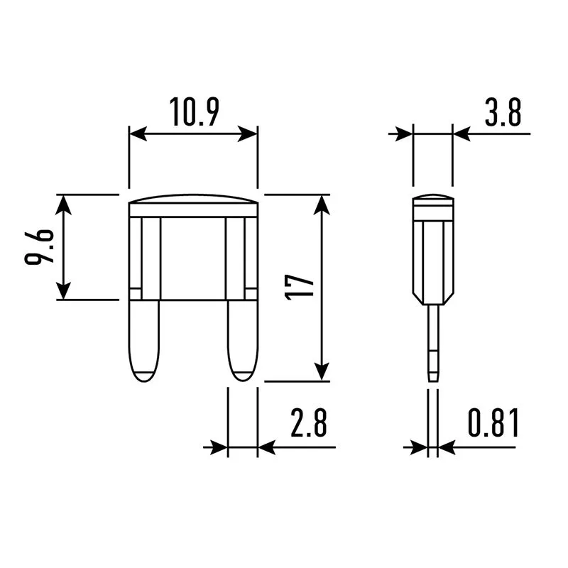 Набор автомобильных предохранителей Мини, в пластиковой коробке (100 шт) REXANT - Фото 2