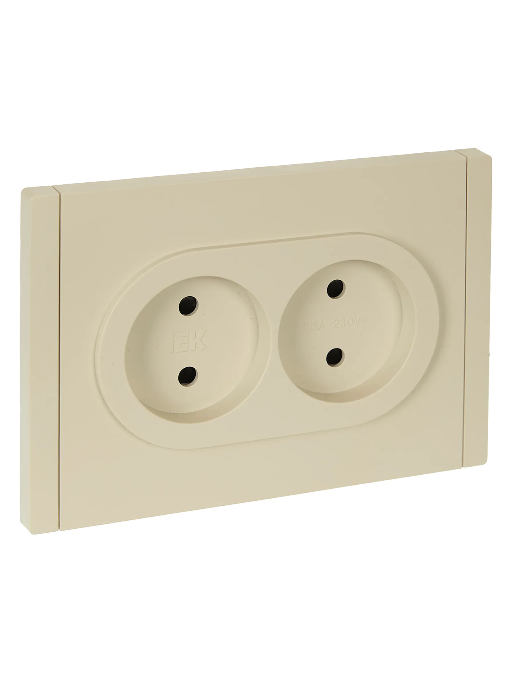FORTE&PIANO Розетка 2-местная без заземления с защитными шторками безвинтовое крепление 10А FP425 ваниль IEK FP-R23-10-1-K10