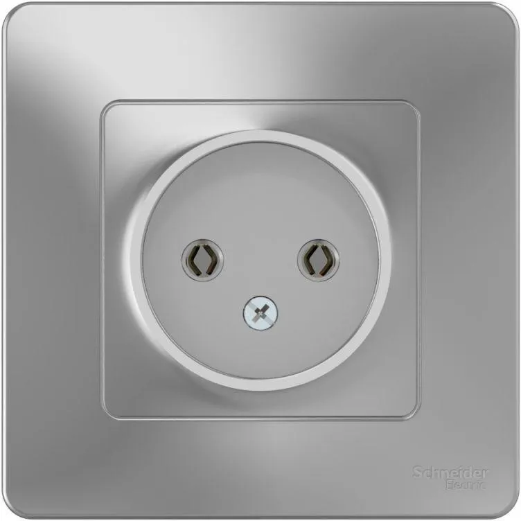 Розетка 1-м СП Blanca 16А IP20 250В без заземл. без защ. шторок алюм. SE BLNRS000013 - Фото 3