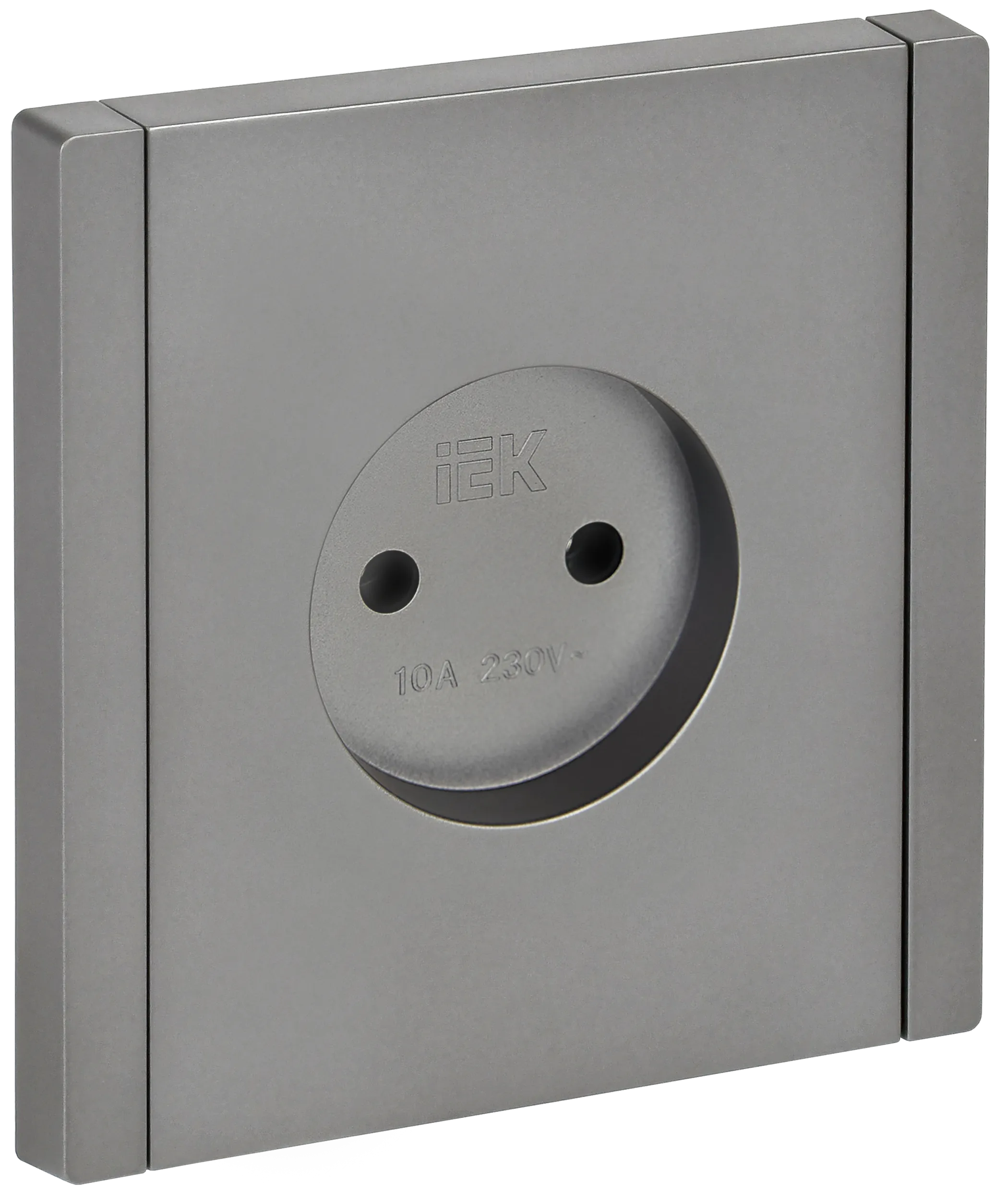 FORTE&PIANO Розетка 1-местная без заземления без защитных шторок винтовое крепление 10А FP518 сталь IEK