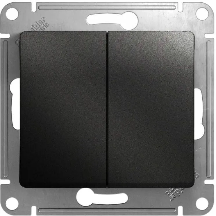 Переключатель проходной 2-кл. СП Glossa 10А IP20 (сх. 6) 10AX механизм антрацит SE GSL000765