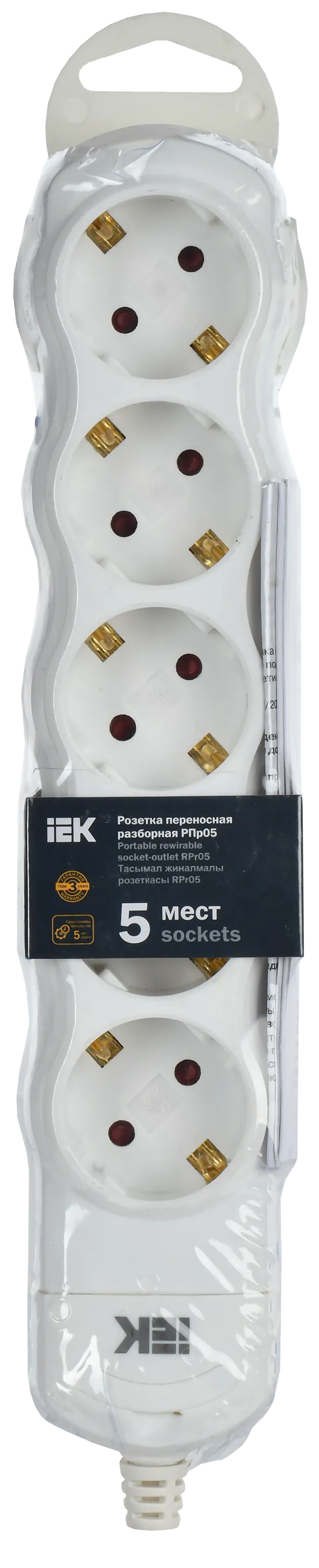 Розетка переносная разборная РПр05 5 мест IEK - Фото 2