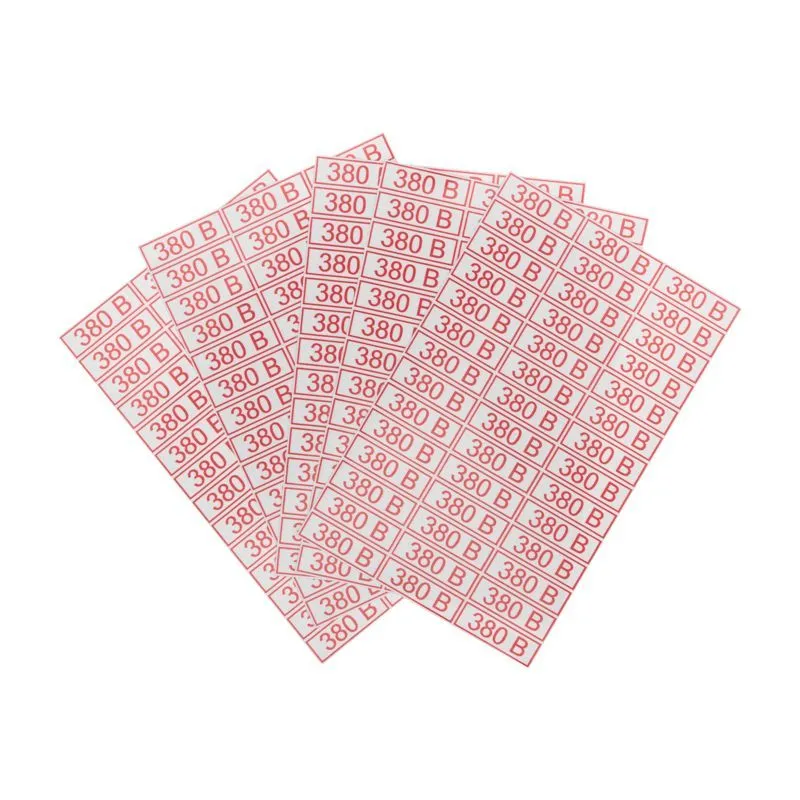 Наклейка знак электробезопасности «380 В»10х30мм (42 шт. на листе, 5 листов) REXANT 56-0008