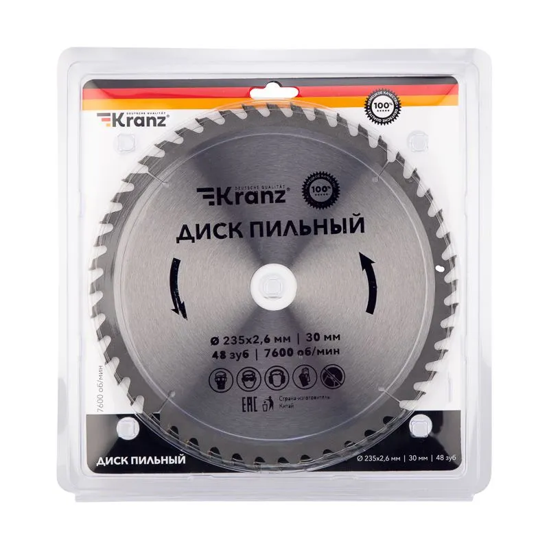 Диск пильный 235 мм х 48 зуб х 30 мм KRANZ - Фото 3