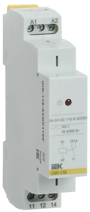 Реле промежуточное модульное OIR 1 контакт 16А 110 В AC/DC