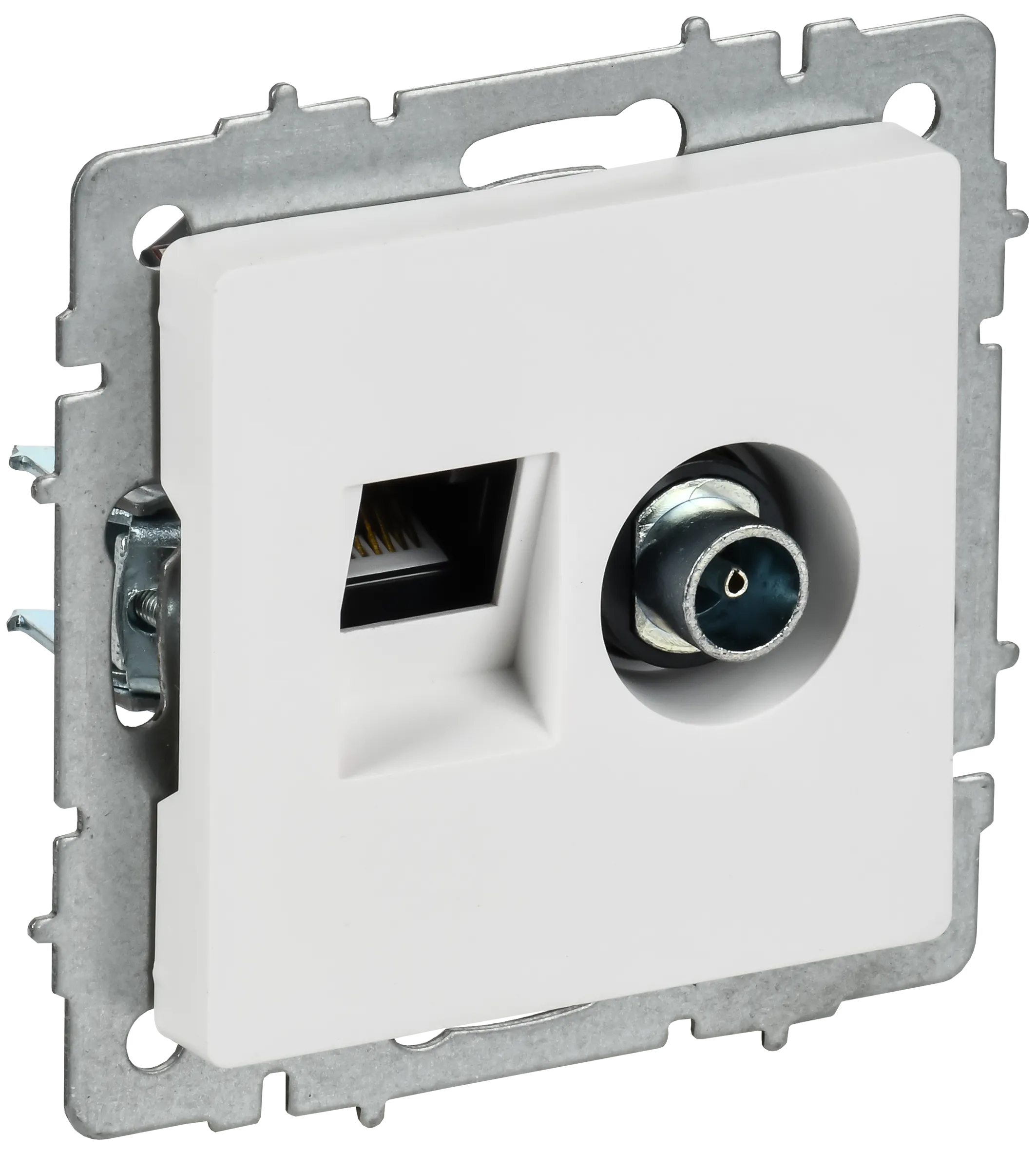 BRITE Розетка двойная TV+RJ45 кат.5E РТВ/РК12-БрАБ арктический белый IEK